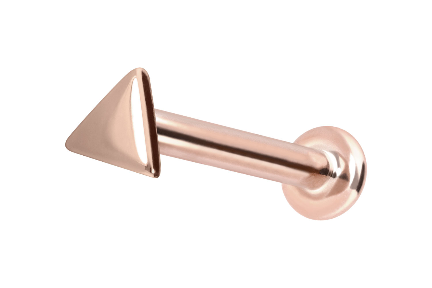 14 Karat Gold Labret Piercing mit Push Fit DREIECK